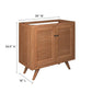 Modway EEI-5087-NAT Birdie 36’’ Teak Wood Bathroom Vanity Cabinet (Sink Basin Not Included) Natural MDY-EEI-5087-NAT