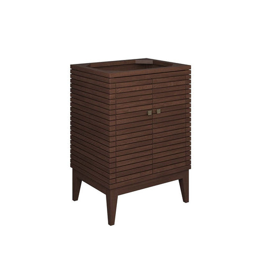 Modway EEI-5088-WAL Ledger 24" Wood Bathroom Vanity Cabinet (Sink Basin Not Included), Walnut