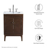 Modway EEI-5088-WAL Ledger 24’’ Wood Bathroom Vanity Cabinet (Sink Basin Not Included) Walnut MDY-EEI-5088-WAL