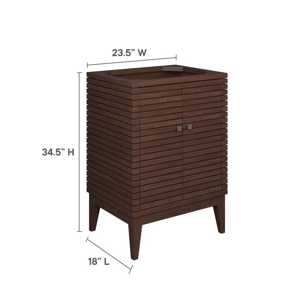 Modway EEI-5088-WAL Ledger 24’’ Wood Bathroom Vanity Cabinet (Sink Basin Not Included) Walnut MDY-EEI-5088-WAL