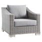 Modway EEI-5090-GRY Conway Outdoor Patio Wicker Rattan 2-Piece Armchair and Ottoman Set Light Gray Gray MDY-EEI-5090-GRY