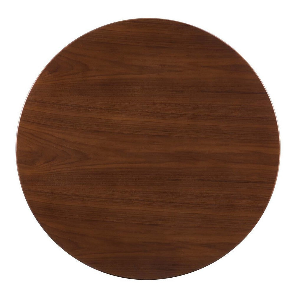 Modway Zinque Round Wood 36’’ Dining Table Gold Walnut MDY-EEI-5123-GLD-WAL