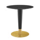 Modway Zinque Artificial Marble Dining Table, 28 Inch, Gold Black