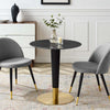 Zinque 28’ Artificial Marble Dining Table - No Shipping Charges MDY-EEI-5131-GLD-BLK