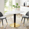 Zinque 48’ Oval Dining Table - No Shipping Charges MDY-EEI-5141-GLD-WHI