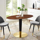 Zinque 48’ Oval Dining Table - No Shipping Charges MDY-EEI-5141-GLD-WHI