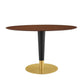 Modway Zinque Oval Wood 48" Dining Table in Gold Walnut