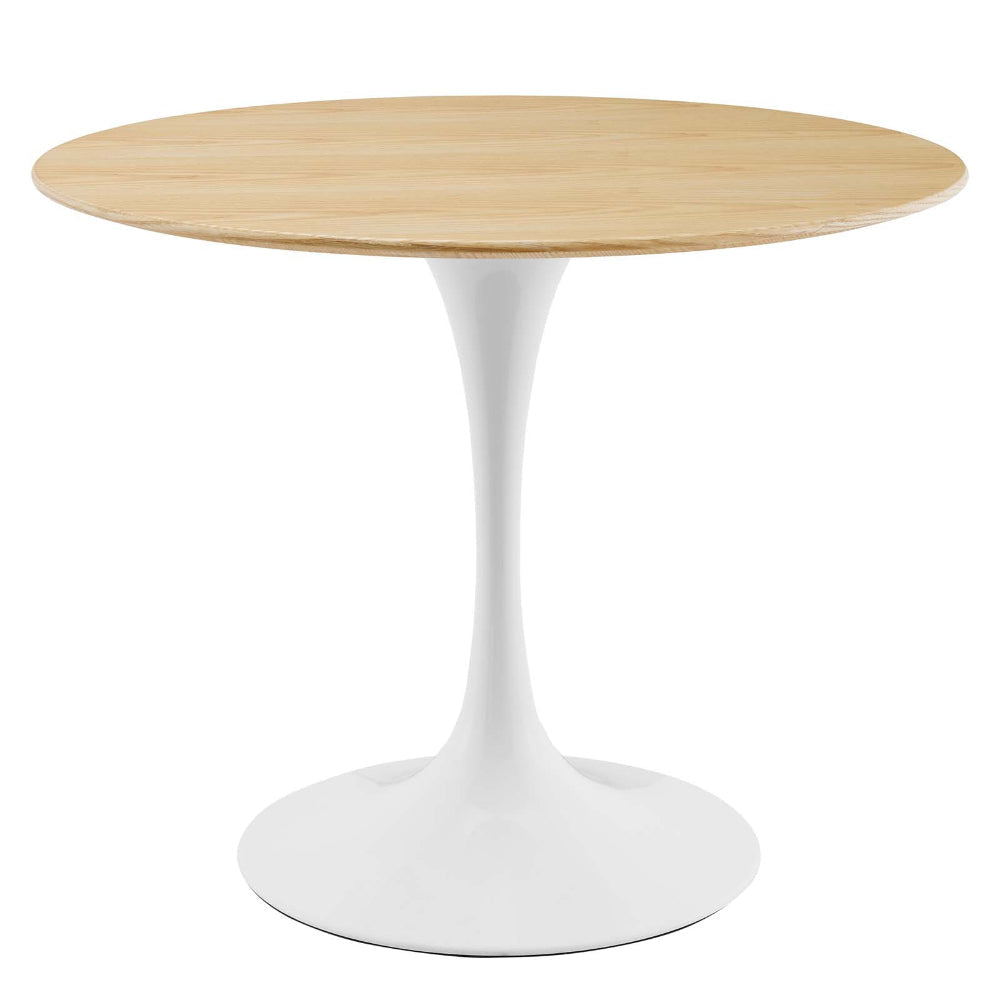 Modway Lippa Dining Table, 36", White Natural