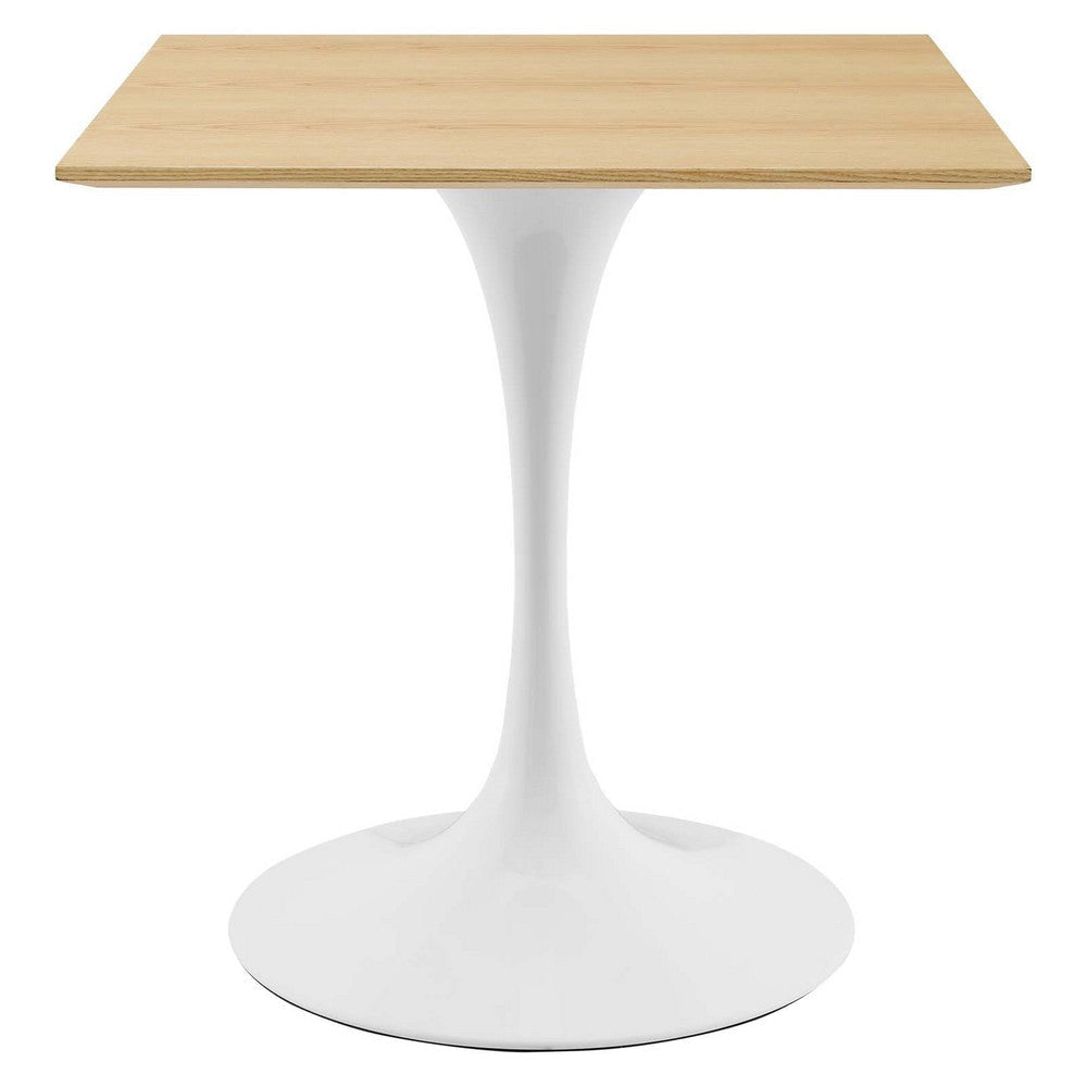 Modway Lippa Dining Table, 28", White Natural