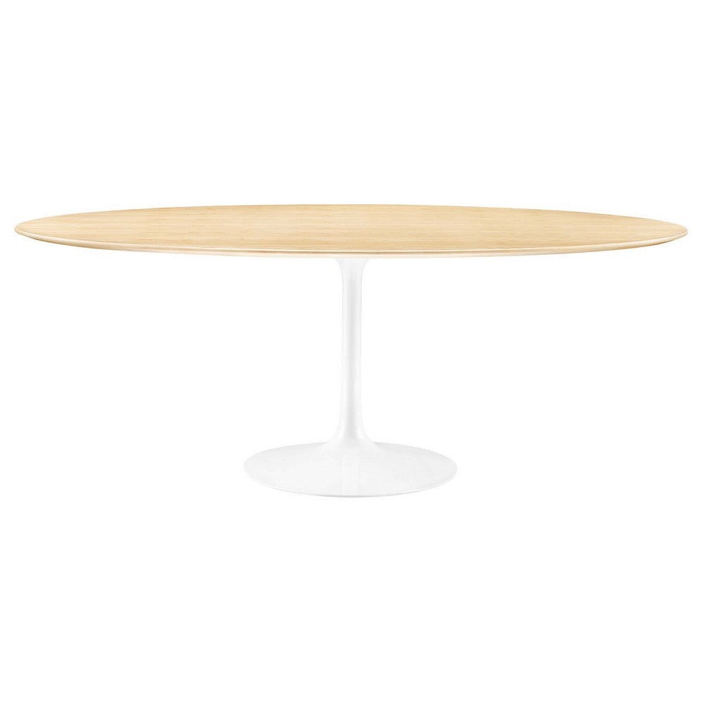 Lippa 78’’ Oval Wood Grain Dining Table MDY-EEI-5196-WHI-CHE