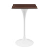 Modway Lippa Bar Table, 28 Inch, White Cherry Walnut