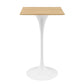 Modway Lippa Bar Table, 28 Inch, White Natural