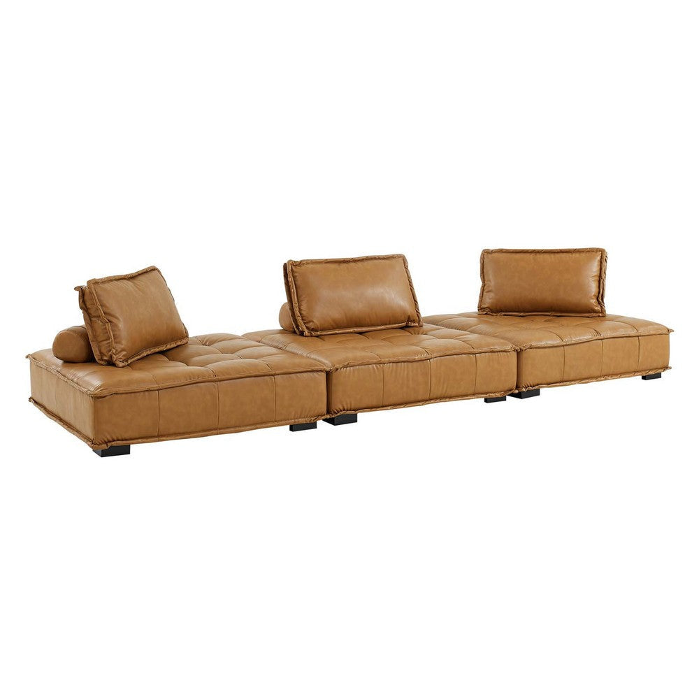 Modway Saunter Sofas, 3-Piece Set, Tan