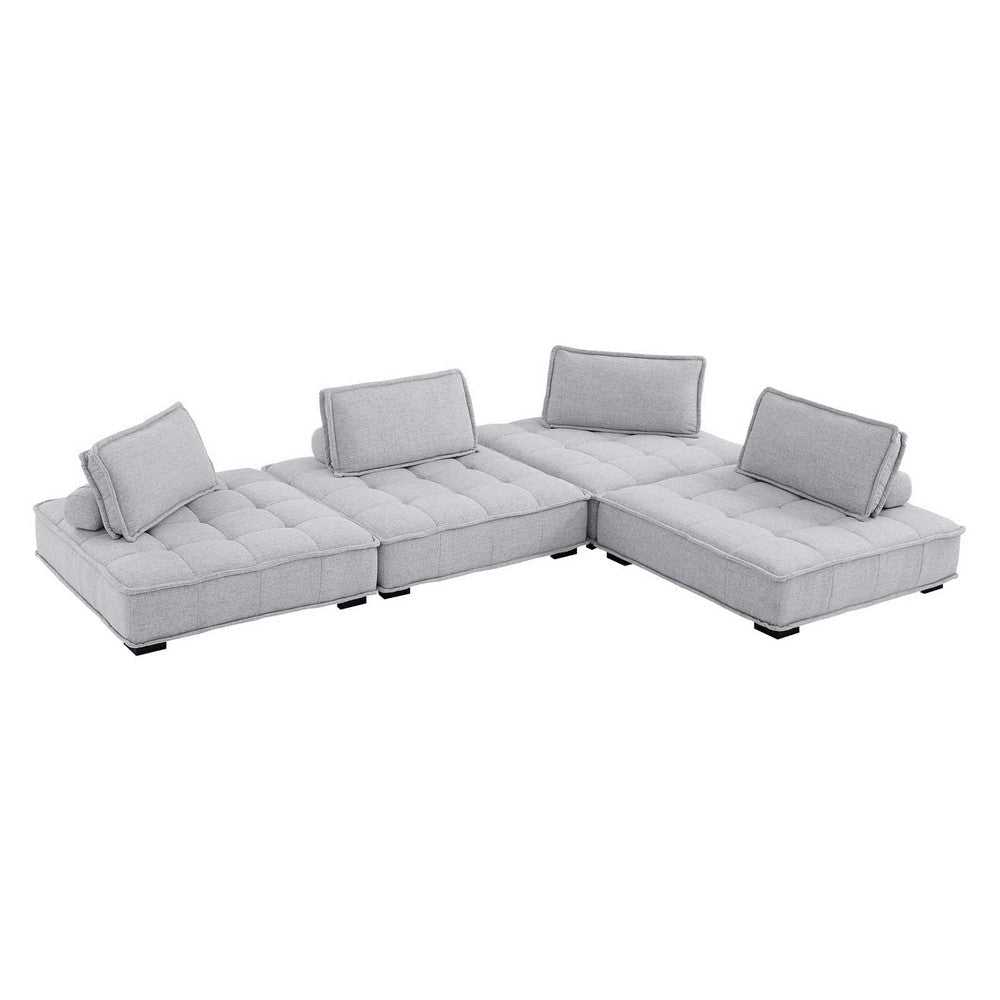 Saunter Tufted Fabric Fabric 4-Piece Sectional Sofa