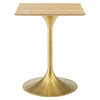 Modway Lippa Dining Table, 24", Gold Natural