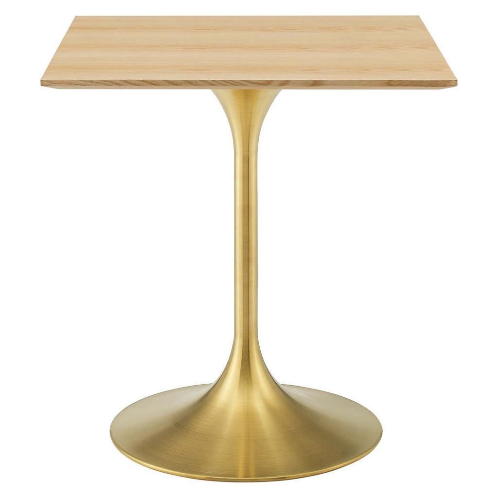 Modway Lippa Dining Table 28’’ Gold Natural MDY-EEI-5221-GLD-NAT