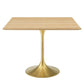 Modway Lippa Dining Table, 36", Gold Natural