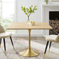 Lippa 36’ Square Wood Dining Table - No Shipping Charges MDY-EEI-5223-GLD-NAT