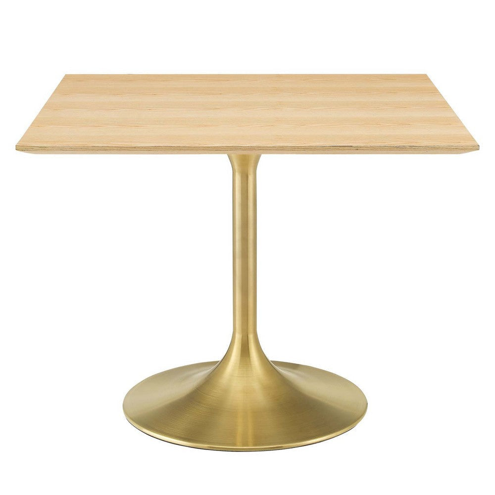 Modway Lippa Dining Table 40’’ Gold Natural MDY-EEI-5235-GLD-NAT