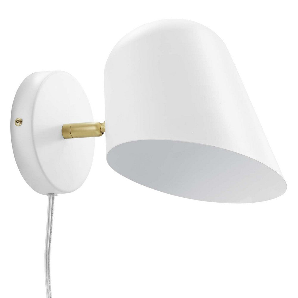 Modway EEI-5300-WHI Briana Wall Sconce 11’’D X 7’’W X 7’’H White MDY-EEI-5300-WHI