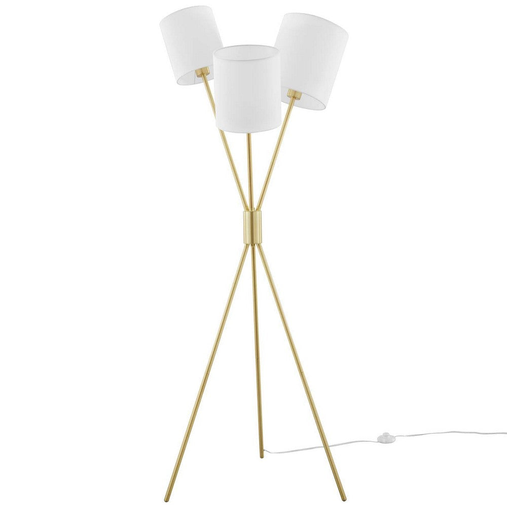 Alexa 3-Light Floor Lamp - No Shipping Charges MDY-EEI-5302-GLD