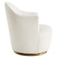 Nora Boucle Upholstered Swivel Chair - No Shipping Charges MDY-EEI-5311-WHI