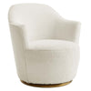 Nora Boucle Upholstered Swivel Chair - No Shipping Charges MDY-EEI-5311-WHI