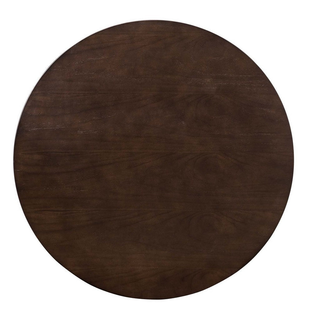 Modway Tupelo Round Wood Grain 36’’ Dining Table 36 Inch Gold Cherry Walnut MDY-EEI-5326-GLD-CHE