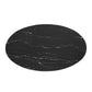 Modway Tupelo Oval Artificial Marble 48’’ Dining Table 48 Inch Gold Black MDY-EEI-5331-GLD-BLK