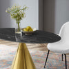 Modway Tupelo Oval Artificial Marble 48’’ Dining Table 48 Inch Gold Black MDY-EEI-5331-GLD-BLK