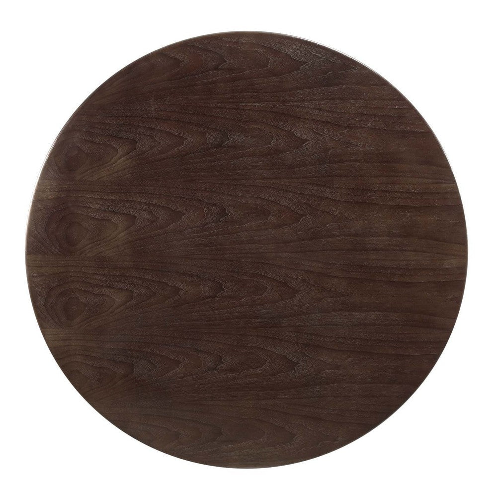 Modway Tupelo Round Wood Grain 47’’ Dining Table 47 Inch Gold Cherry Walnut MDY-EEI-5343-GLD-CHE