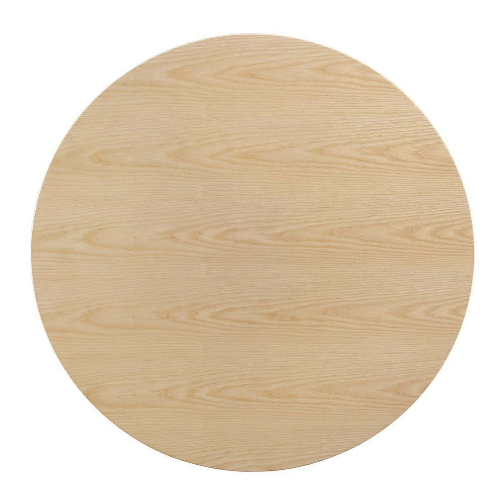 Modway Tupelo Round Wood Grain 47’’ Dining Table 47 Inch Gold Natural MDY-EEI-5344-GLD-NAT