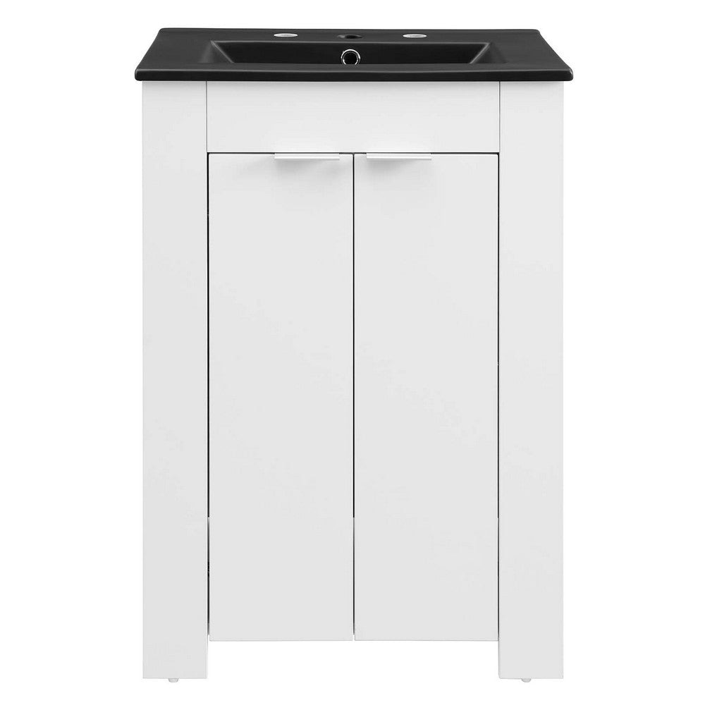 Modway Maybelle Bathroom 24’’ Vanity White Black MDY-EEI-5366-WHI-BLK