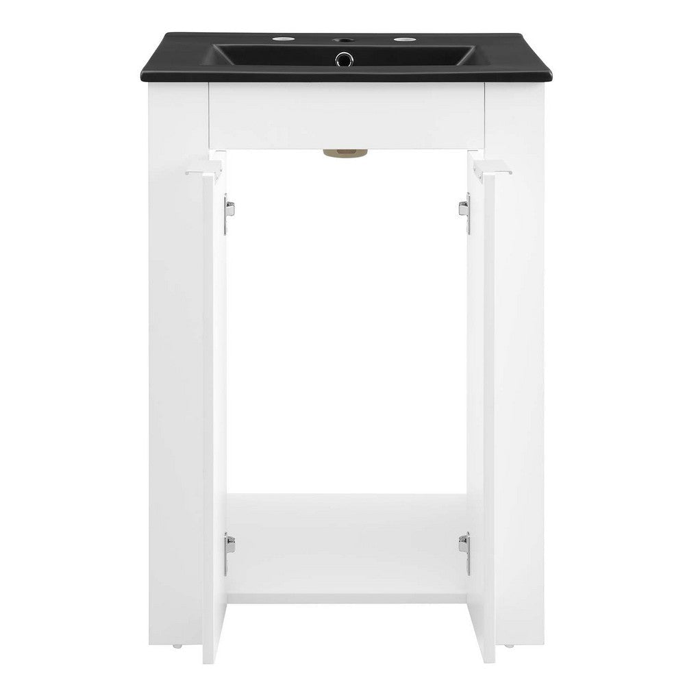 Modway Maybelle Bathroom 24’’ Vanity White Black MDY-EEI-5366-WHI-BLK