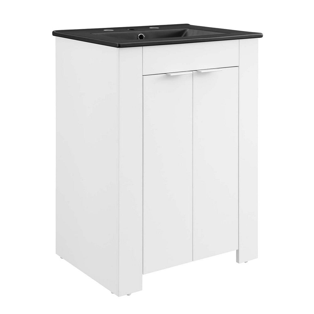 Modway Maybelle Bathroom, 24" Vanity, White Black