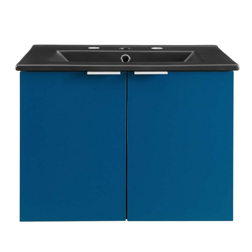 Modway Maybelle Bathroom 24’’ Wall-Mount Vanity Navy Black MDY-EEI-5370-NAV-BLK