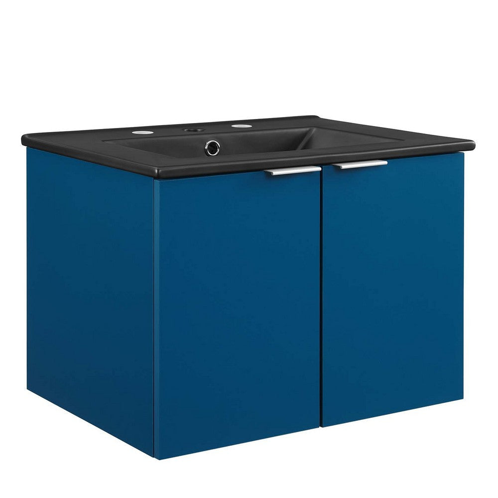 Modway Maybelle Bathroom, 24" Wall-Mount Vanity, Navy Black