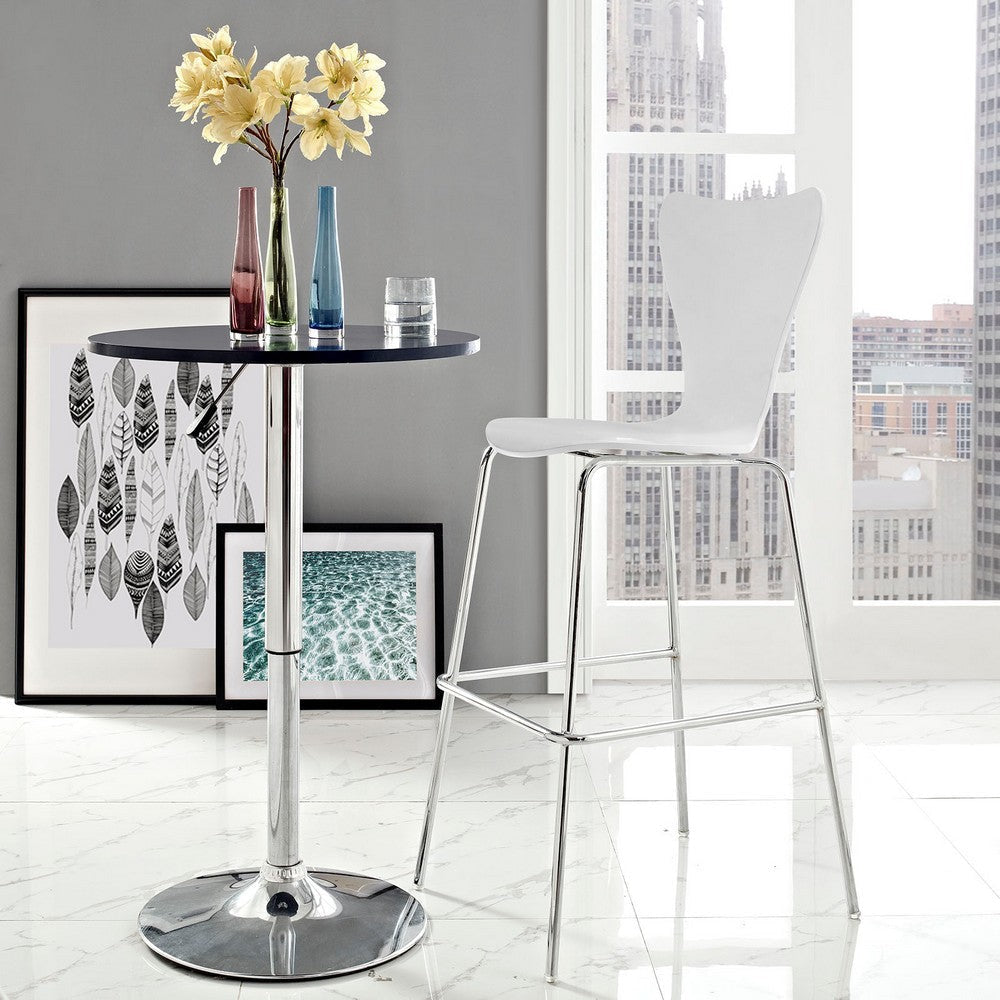 Modway Ernie Mid-Century Modern Wood Bar Stool in White