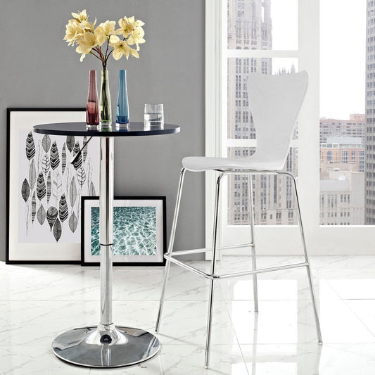 Modway Ernie Mid-Century Modern Wood Bar Stool in White MDY-EEI-538-WHI