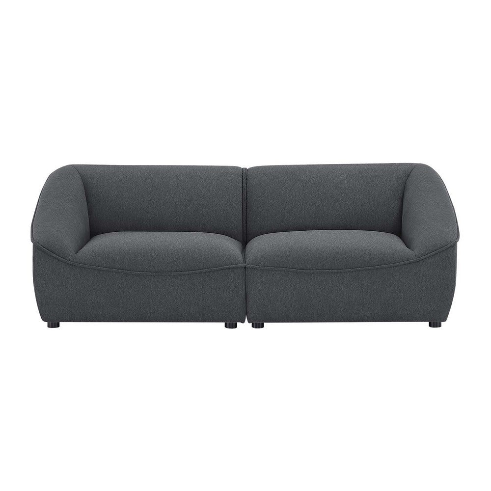 Modway Comprise Fabric Upholstered Sectional Loveseat Charcoal MDY-EEI-5403-CHA