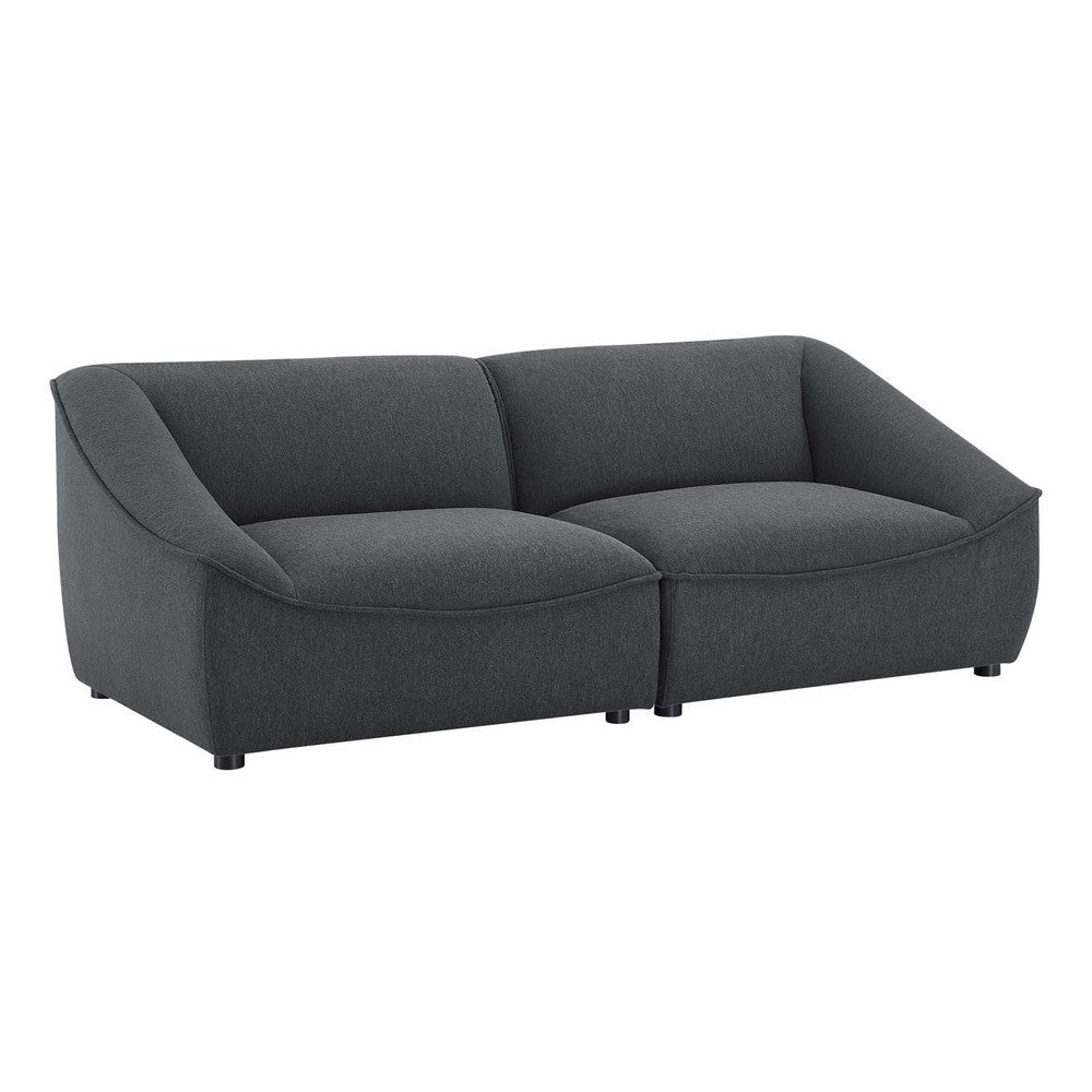 Modway Comprise Fabric Upholstered Sectional, Loveseat, Charcoal