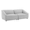 Modway Comprise Fabric Upholstered Sectional, Loveseat, Light Gray