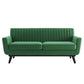 Modway Engage Channel Tufted Performance Velvet Loveseat in Emerald MDY-EEI-5458-EME