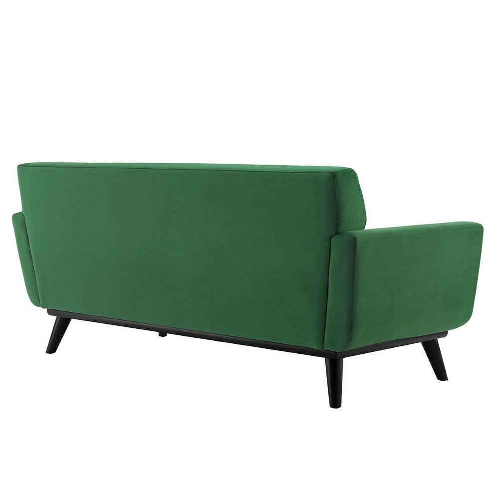 Modway Engage Channel Tufted Performance Velvet Loveseat in Emerald MDY-EEI-5458-EME