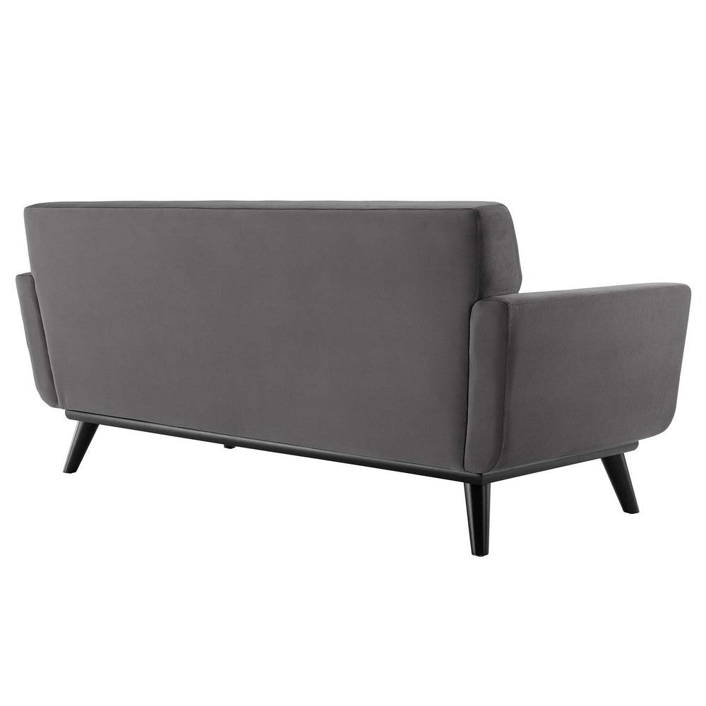 Modway Engage Channel Tufted Performance Velvet Loveseat in Gray MDY-EEI-5458-GRY