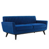 Modway Engage Channel Tufted Performance Velvet Loveseat in Navy