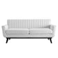 Modway Engage Channel Tufted Fabric Loveseat in White MDY-EEI-5461-WHI