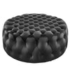 Amour Tufted Button Large Round Performance Velvet Ottoman - No Shipping Charges MDY-EEI-5469-BLK