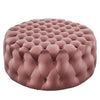 Modway Amour Tufted Button Large Round Performance Velvet Ottoman in Dusty Rose