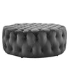 Amour Tufted Button Large Round Performance Velvet Ottoman - No Shipping Charges MDY-EEI-5469-BLK